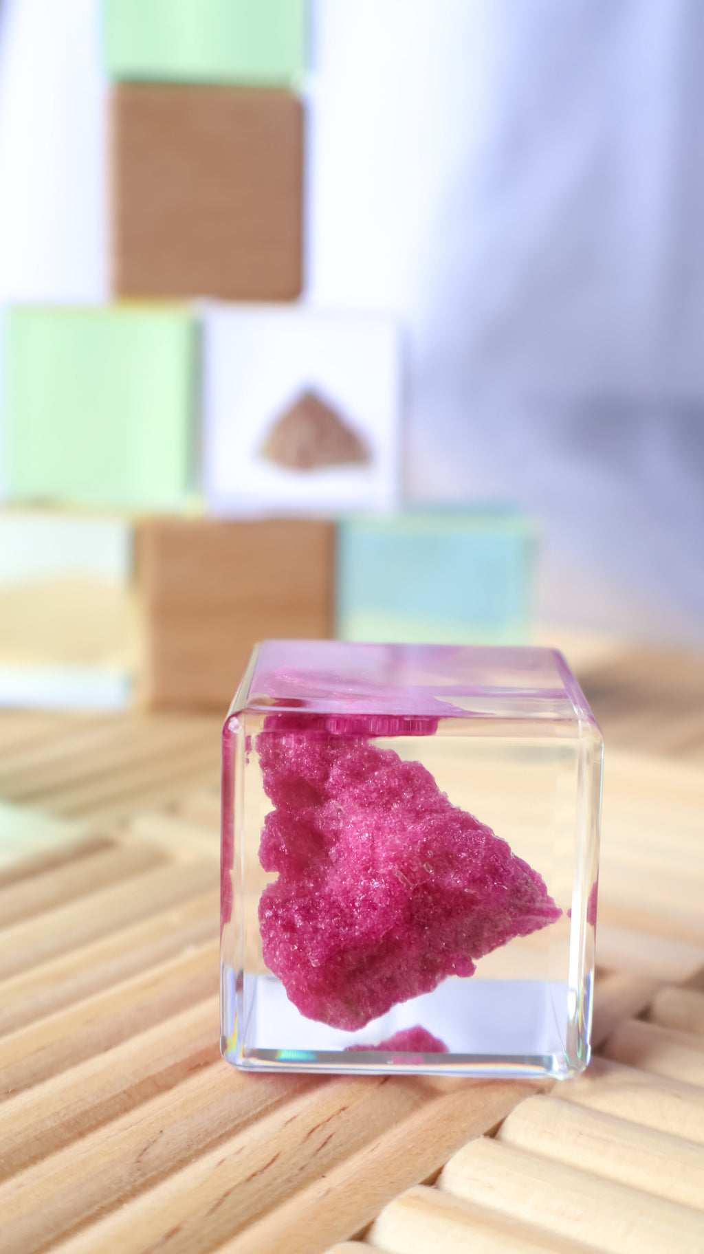 Ruby Gemstone Specimen Cube | Stackables | Resin Cubes for Nature Play ...